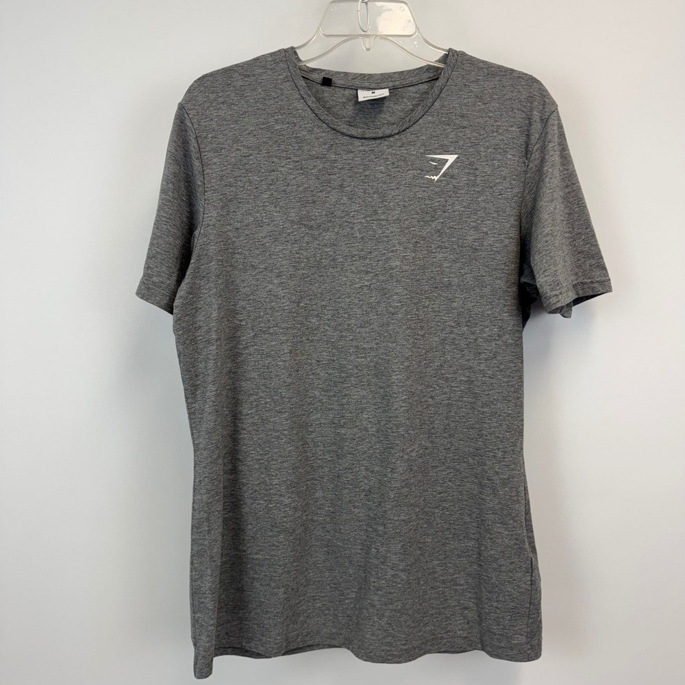 Gymshark Mens Gray Heathered Short Sleeve Training T-Shirt‎ GMST3256-CHM Size M